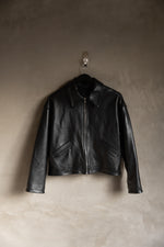 LAMBSKIN LEATHER MOTO JACKET (BLACK)